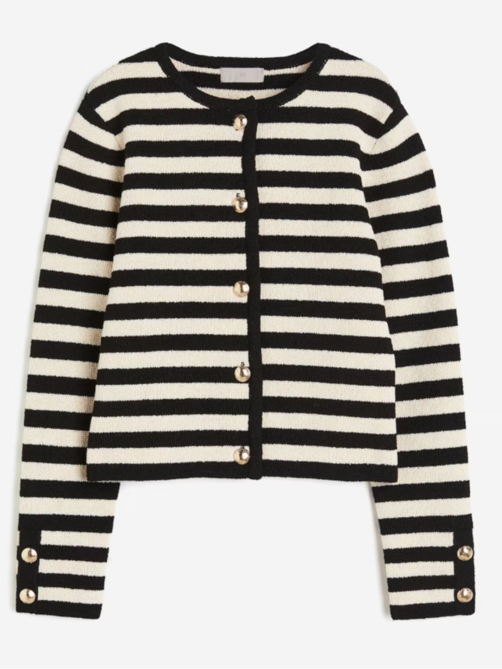 H&M black-and-white striped knit cardigan